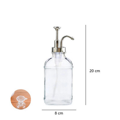 Fürdőszoba tároló üveg lotion palack szappanadagoló présfúvóka sampon flakon kézfertőtlenítő pumpás palack átlátszó tartály