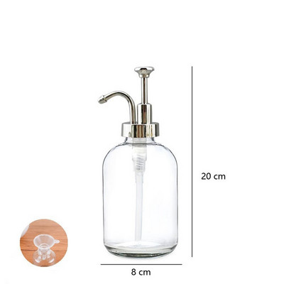 Fürdőszoba tároló üveg lotion palack szappanadagoló présfúvóka sampon flakon kézfertőtlenítő pumpás palack átlátszó tartály