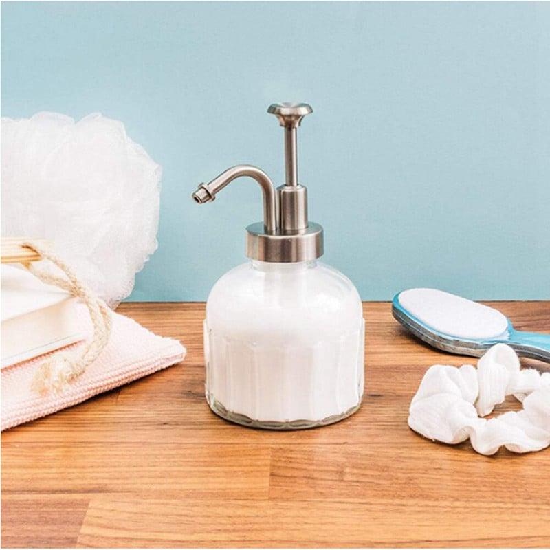 Fürdőszoba tároló üveg lotion palack szappanadagoló présfúvóka sampon flakon kézfertőtlenítő pumpás palack átlátszó tartály