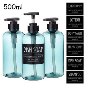 3db/készlet Fürdőszoba samponos flakon nagy kapacitású szappanadagoló szett Újratölthető kézi szappan tusfürdős balzsam flakon 300/500ml