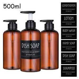 3db/készlet Fürdőszoba samponos flakon nagy kapacitású szappanadagoló szett Újratölthető kézi szappan tusfürdős balzsam flakon 300/500ml