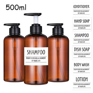 3db/készlet Fürdőszoba samponos flakon nagy kapacitású szappanadagoló szett Újratölthető kézi szappan tusfürdős balzsam flakon 300/500ml