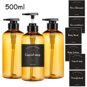 3db/készlet Fürdőszoba samponos flakon nagy kapacitású szappanadagoló szett Újratölthető kézi szappan tusfürdős balzsam flakon 300/500ml