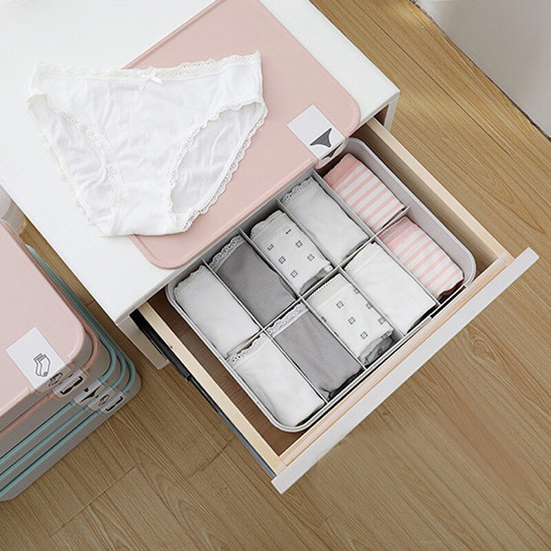 Műanyag fehérnemű tároló zokni fiók rendszerezők nedvességálló fiók tároló doboz Ruhásszekrény tároló sál Szervező doboz