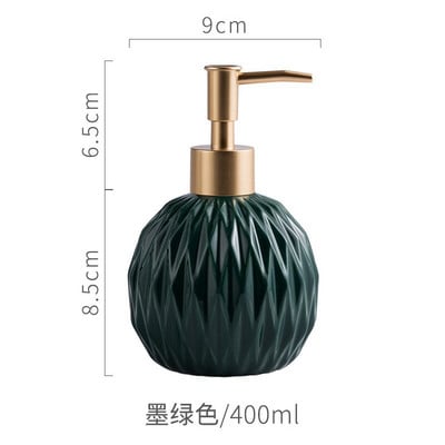 Rombusz textúrájú kerámia lotionpalack kerek hordozható szappanadagoló sampon flakon kézfertőtlenítő tégely Fürdőszoba fürdő kellékek ZM