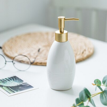 300-400ML 1 τμχ Ceramic Emulsion Dispensing Bottle Gold Portable Soap Dispensers Hotel Club Hand Shower Gel Bottle Shampoo