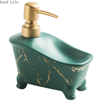 350 ml Мраморна керамика Дозатор за сапун Бутилки за дезинфектант за ръце за кухня Аксесоари за баня Керамични буркани с лосион