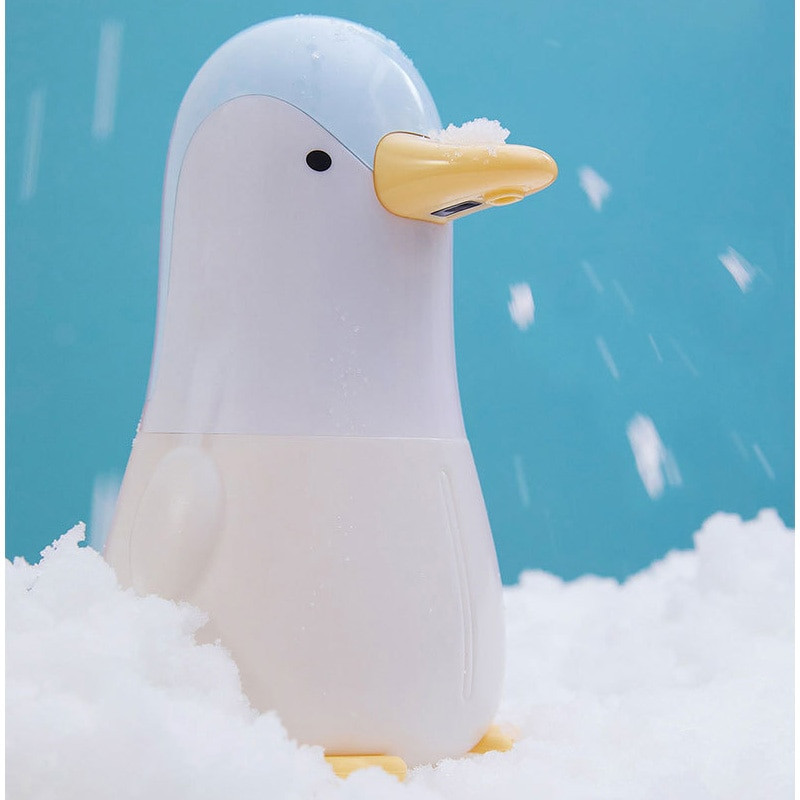 Χαριτωμένο οικιακό έξυπνο αυτόματο παιδικό απολυμαντικό χεριών σε σχήμα πιγκουίνου, προμήθειες μπάνιου