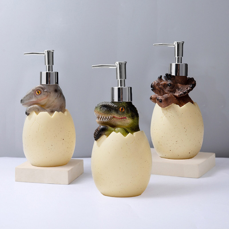 560 ml-es Dinosaur Shape Lotion palack kézfertőtlenítő flakon Fürdőszoba sampon tusfürdős palackok Üres flakonok Szappan adagoló