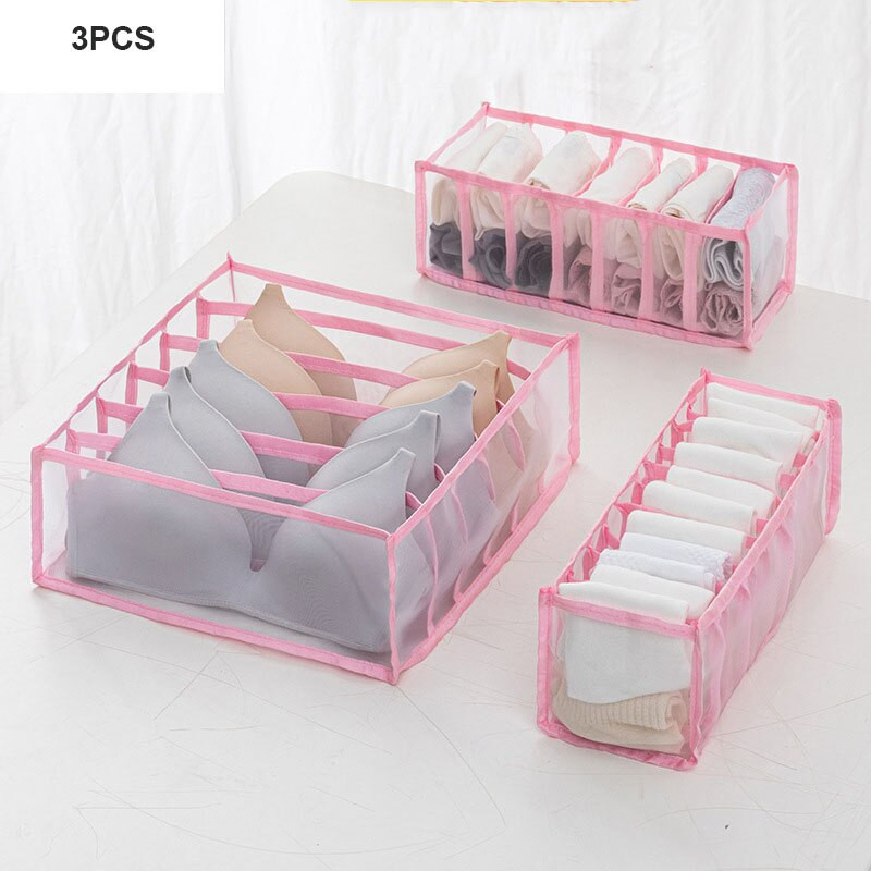 3db fiókos tárolódoboz fehérnemű tárolótáska bugyi melltartó zokni tároló doboz háztartási hálószobákhoz hálóteremhez, rácshoz Szerszámok