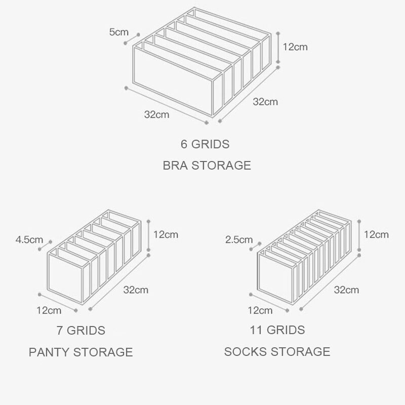 3db fiókos tárolódoboz fehérnemű tárolótáska bugyi melltartó zokni tároló doboz háztartási hálószobákhoz hálóteremhez, rácshoz Szerszámok