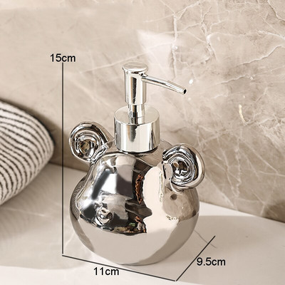 Egyszerű kerámia tusfürdő tusfürdő palackok medve alakú prés típus kézi szappan sampon palack Otthoni szappanadagoló fürdőszobai kiegészítők