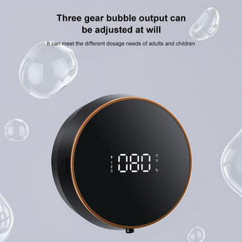 300ML LED Θερμοκρασίας Ένδειξη Θερμοκρασίας Διανομέας Σαπουνιού Αυτόματη Φόρτιση USB Φορητός Φορητός Αξεσουάρ μπάνιου με δοσομετρητή υγρού σαπουνιού