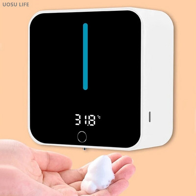 UOSU LIFE Нов автоматичен индукционен дозатор за сапун с пяна LED дезинфектор Дозатор за сапун 400 ml безконтактни аксесоари за баня
