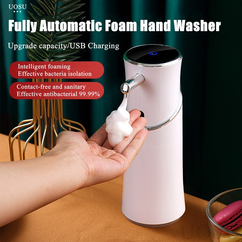 UOSU új automatikus indukciós szappanadagoló USB habos kézi mosógép konyhai infra érzékelő adagoló fürdőszobai kiegészítők