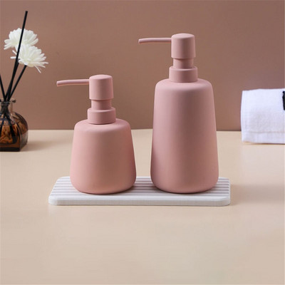 Set 2 în 1 Dozator de săpun din ceramică 260ml 400ml Lichid Depozitare gol Sub-sticlă Baie Dezinfectant pentru mâini Coditioner Sticle de șampon