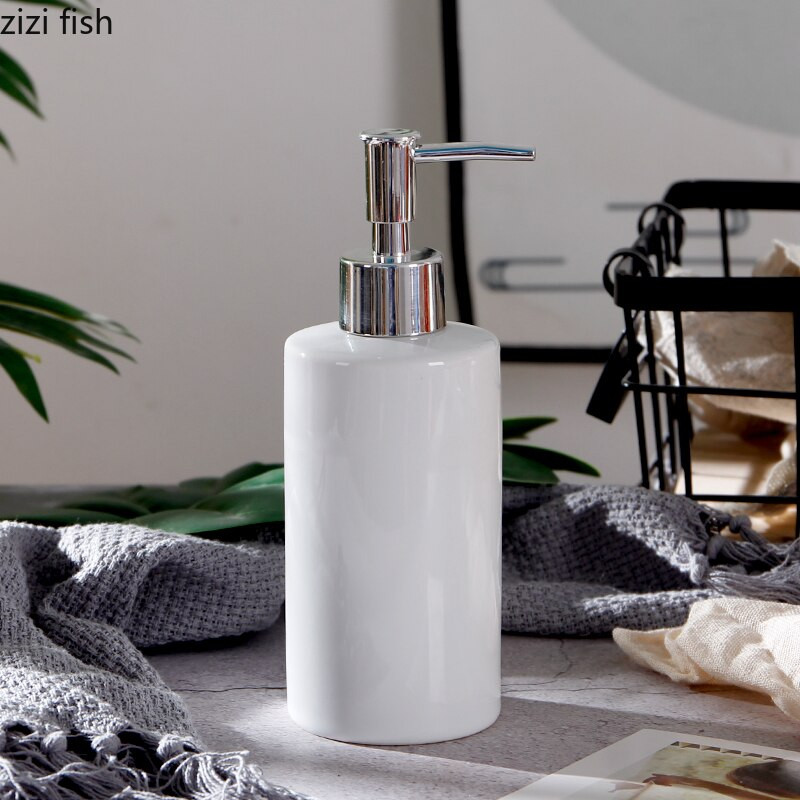 Kerámia sampon lotion palack szappanadagoló fürdőszobai hordozható kézfertőtlenítő palackozó háztartási prés fertőtlenítő tartály