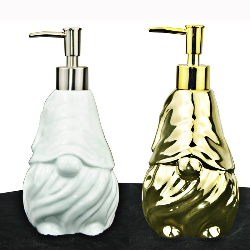 450 ml Mr Christmas Santa Tree Art kerámia kézi szappanadagoló parfüm pumpa kitöltő lotion palack Legjobb ajándék konyhafürdő szálloda