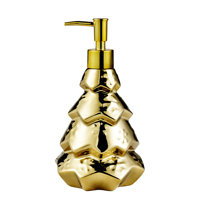 450 ml Mr Christmas Santa Tree Art kerámia kézi szappanadagoló parfüm pumpa kitöltő lotion palack Legjobb ajándék konyhafürdő szálloda