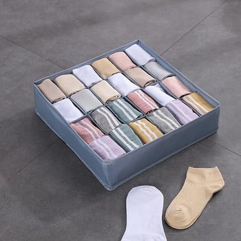 24 решетки Миещи се органайзери за чекмеджета Кутия за съхранение Калъф за бельо Чорапи Сутиен Връзки Шал Разделител за чекмеджета Органайзер за шкаф с капак