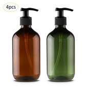 4 db/csoport 500 ml-es PET lotion sampon kézi tusfürdős flakon hordozható szappanadagoló üres pumpás flakon