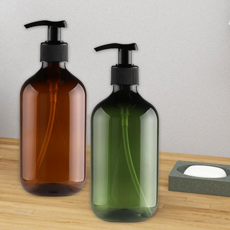 4 db/csoport 500 ml-es PET lotion sampon kézi tusfürdős flakon hordozható szappanadagoló üres pumpás flakon