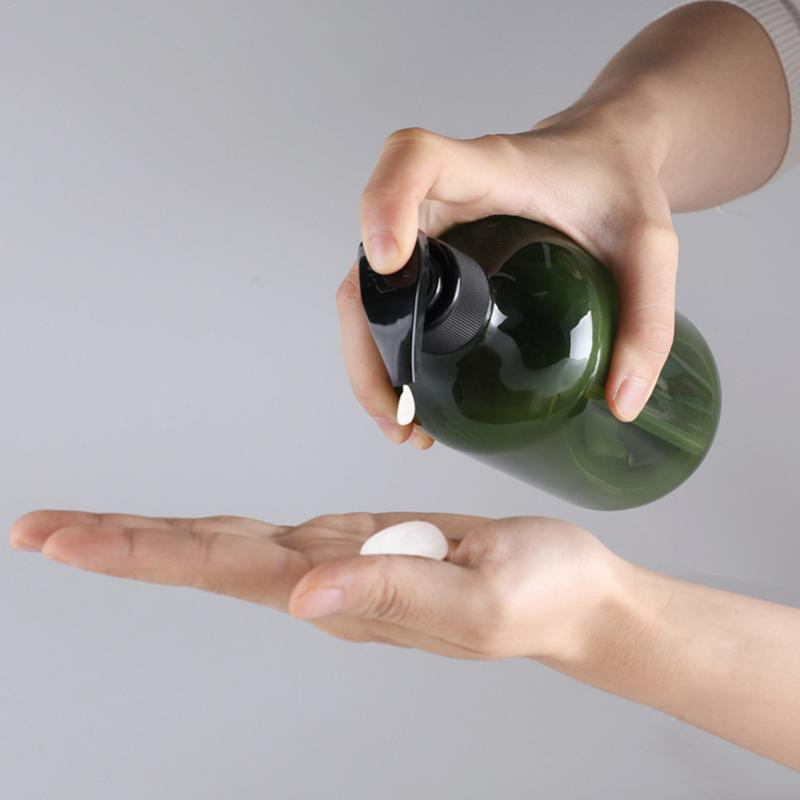4 db/csoport 500 ml-es PET lotion sampon kézi tusfürdős flakon hordozható szappanadagoló üres pumpás flakon