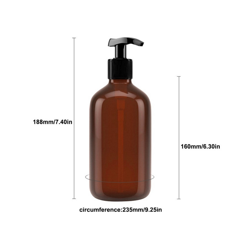 4 db/csoport 500 ml-es PET lotion sampon kézi tusfürdős flakon hordozható szappanadagoló üres pumpás flakon