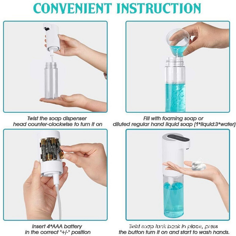 350 ml-es Smart Sensing automatikus habszappan adagoló samponpumpa otthoni szállodához