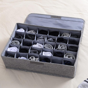 30 решетки Връзки Чорапи Разделител за бельо Гардероб Органайзер Кутия за съхранение с капак Органайзери за чекмеджета