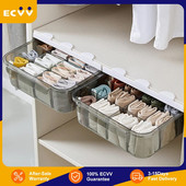 Skaidri apatinių drabužių laikymo dėžė Spinta Plastikinis skyrius Sandėliavimas Tvarkykite dangtį Spintos Stalčių skirstytuvas Kojinių rūšiavimo įrankis