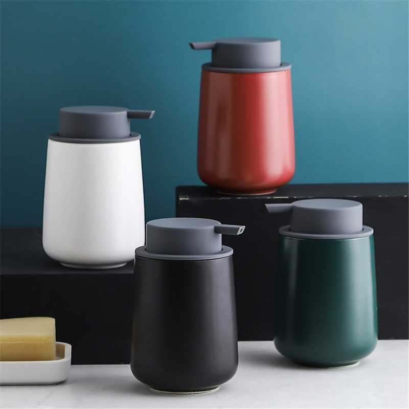 380 ml vonios muilo dozatorius Šampūno buteliukai Nordic Empty Refill Press Keraminis plaukų kondicionierius rankų plovimo dušo želė buteliukas