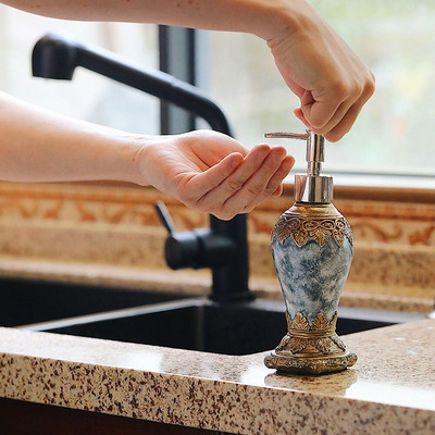 Retro achát szappanadagoló pumpa 300 ml újratölthető folyékony kézápoló palackok nordic stílusú tusfürdő sampon fürdő tároló palackok