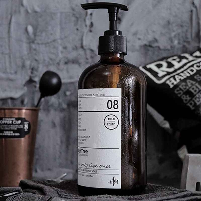 500 ml-es barna üveges fürdőszobai szappanadagoló sampon tusfürdőhöz hajbalzsam Nordic folyadéktároló üres flakon