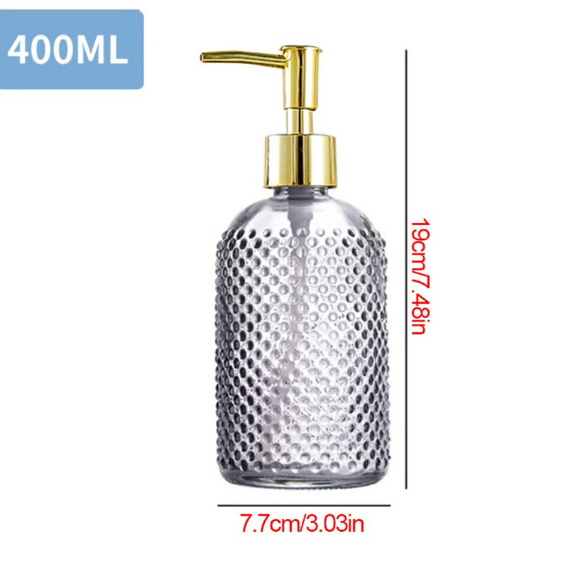 Dozator de săpun transparent Flacon reîncărcabil pentru săpun lichid de mână distribuitor de șampon pentru baie bucătărie