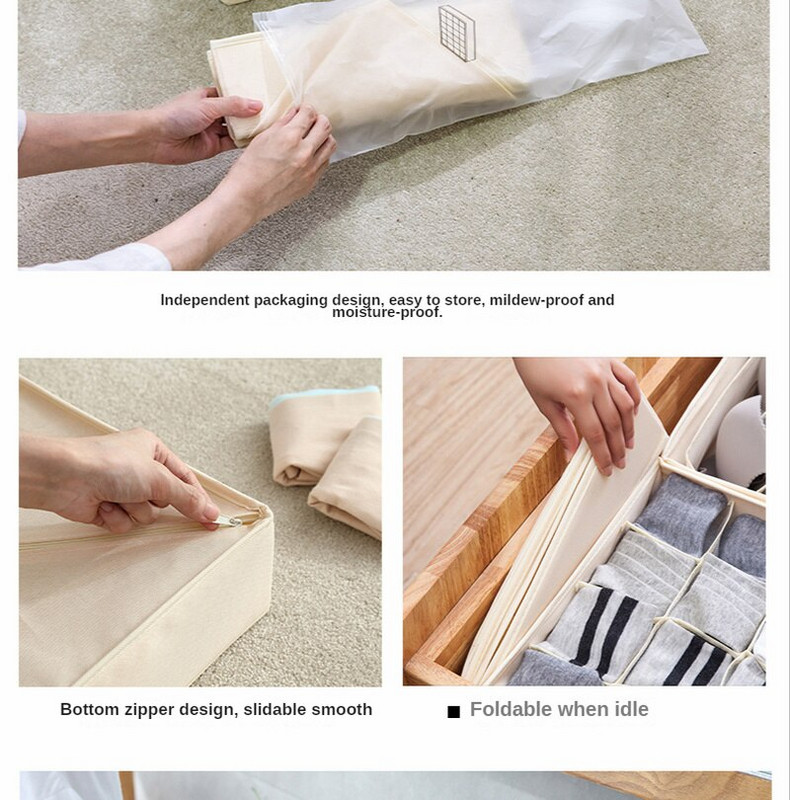 7 16 24 Grile Organizator Sutiene Șosete Cutie de depozitare lenjerie de corp lavabilă Organizatoare de sertare pliabile Organizare de depozitare multifuncțională