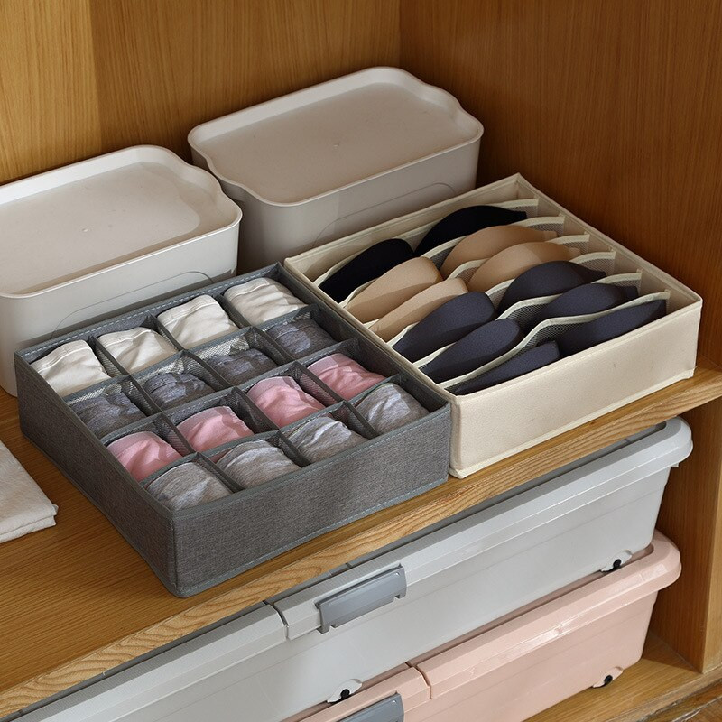 7 16 24 Grile Organizator Sutiene Șosete Cutie de depozitare lenjerie de corp lavabilă Organizatoare de sertare pliabile Organizare de depozitare multifuncțională