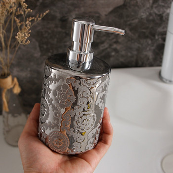 Сребърни преносими дозатори за течен сапун Креативни ретро керамични аксесоари за баня Душ гел Бутилки за шампоан