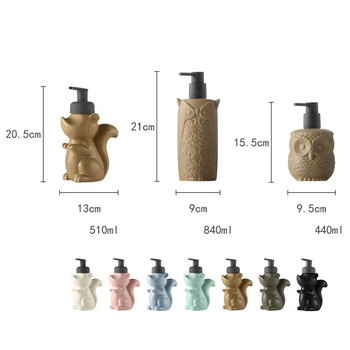 Скандинавски аксесоари за баня Креативни бутилки с керамична помпа с форма на животно Пяна Дозатор за сапун Шампоан Бутилка за душ гел