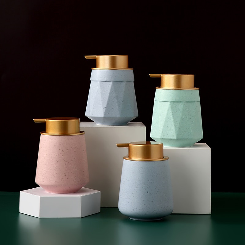 400 ml-es fürdőszobai kiegészítők készlet kerámia folyékony szappan adagoló flakonok tusfürdős flakon kézi prés adagoló Sabonete Liquido