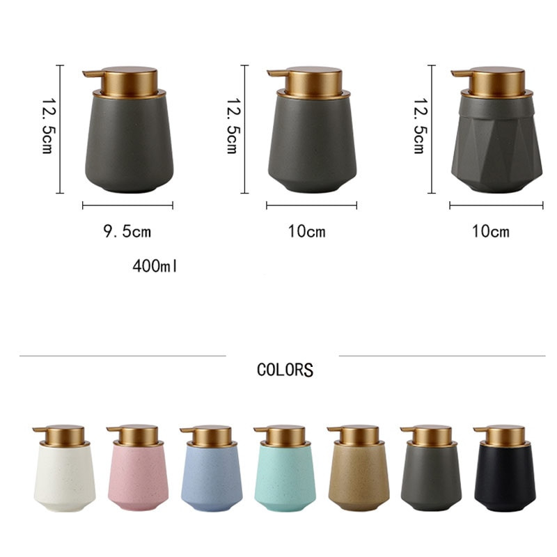 400 ml-es fürdőszobai kiegészítők készlet kerámia folyékony szappan adagoló flakonok tusfürdős flakon kézi prés adagoló Sabonete Liquido