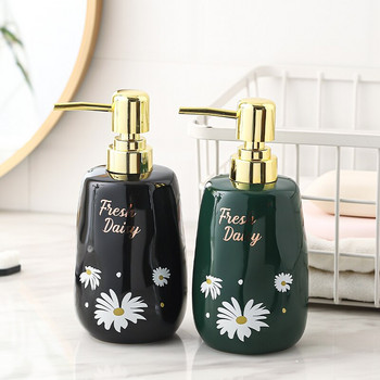 Daisy Flower Decal Ceramic Soap Dispenser Kitchen Handwash Sanatizer Bottle Shampoo Bottle Αξεσουάρ μπάνιου Nordic Home