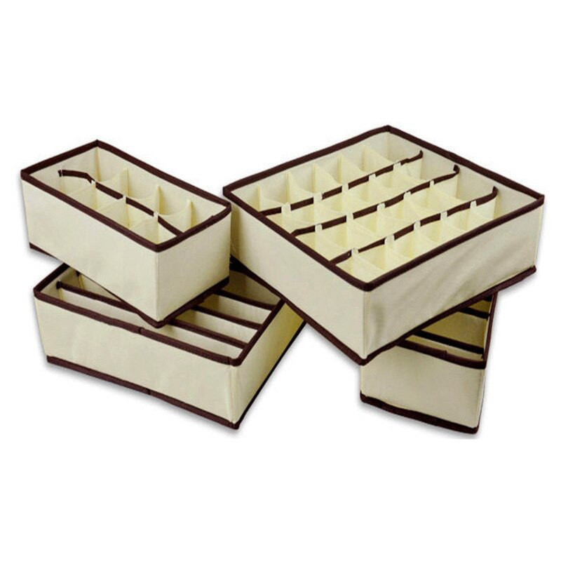 4db/készlet Fehérnemű Melltartó Szervező Tároló doboz Fiók Szekrény Szervező Dobozok Fehérneműhöz Sálak Zokni Melltartó