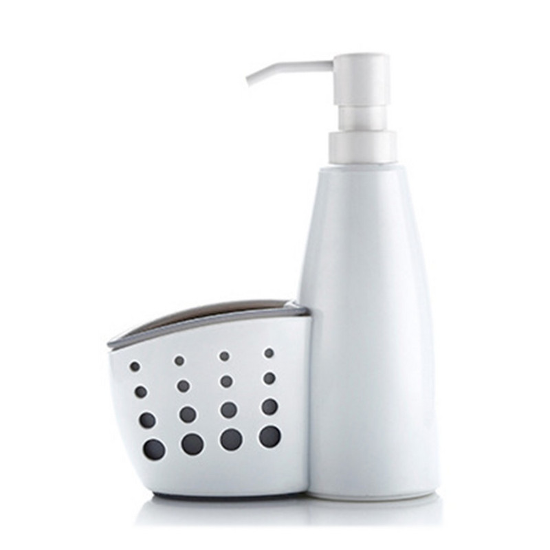 2 viename daugiafunkcis skysčių dozatorius namų ploviklio laikymo dėžutė kempinė išleidimo stovo talpykla drenažo lentynos muilo indų laikiklis