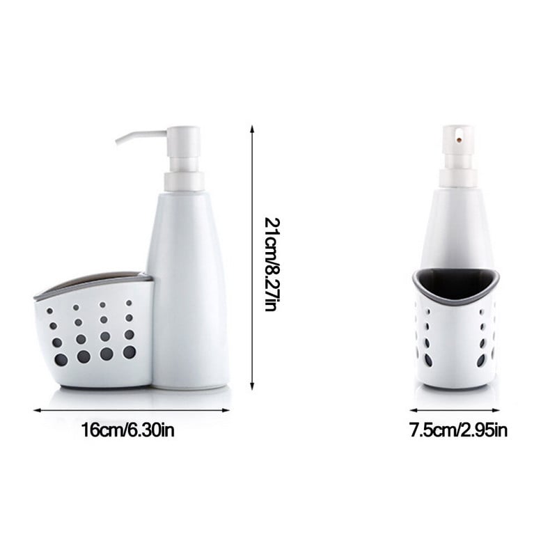 2 viename daugiafunkcis skysčių dozatorius namų ploviklio laikymo dėžutė kempinė išleidimo stovo talpykla drenažo lentynos muilo indų laikiklis