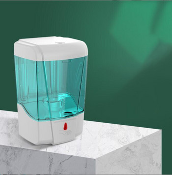 дозатор за сапун, захранван от батерии, 700 мл безконтактен, монтиран на стена, захранван от батерии интелигентен сензор, контейнер за миене на ръце за баня
