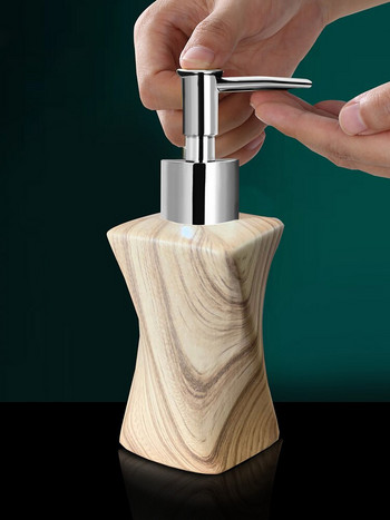 Бутилка за шампоан Спрей Керамика Преносим дозатор за течен сапун с дървесни зърна Бутилка за душ гел Кухненски хотелски дозатор за сапун LY61