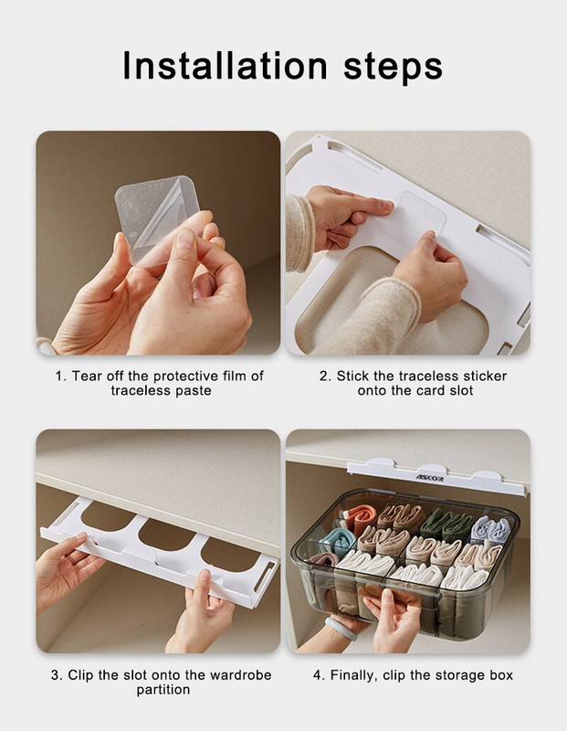 PP fehérnemű melltartó rendszerező tároló doboz 2 szín fiókos szekrény rendező dobozok fehérneműhöz Sálak zokni melltartó tok Otthoni tárolás