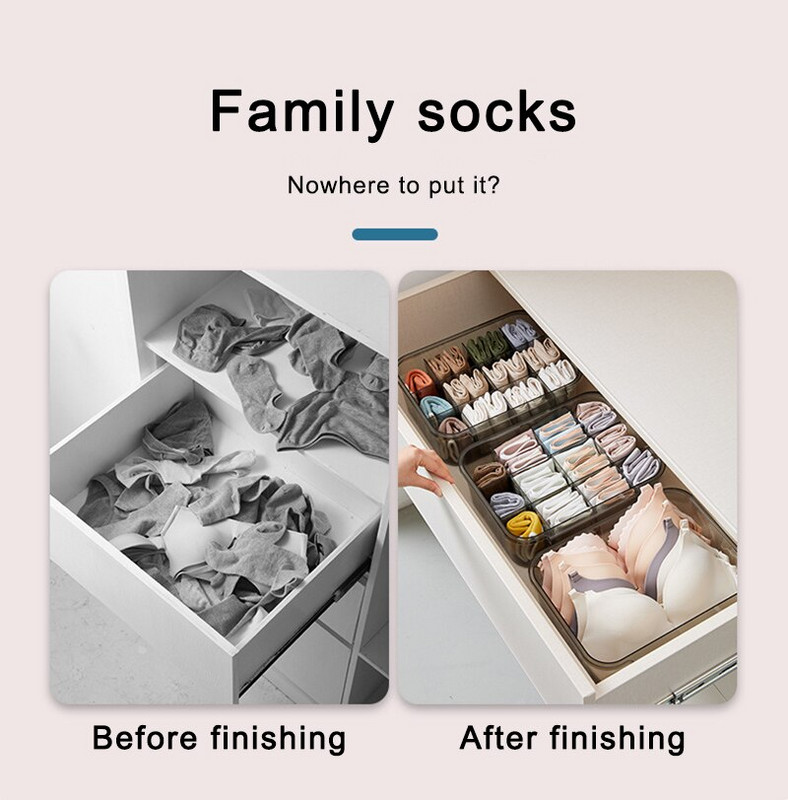 PP fehérnemű melltartó rendszerező tároló doboz 2 szín fiókos szekrény rendező dobozok fehérneműhöz Sálak zokni melltartó tok Otthoni tárolás
