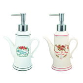 Art Charming Kerámia Superfins Paris Eiffel Tower Rose teáskanna fürdőszappan Lotion Virág Sampon Parfüm Gél adagoló Pumpapalack